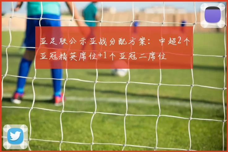 亚足联公示亚战分配方案：中超2个亚冠精英席位+1个亚冠二席位